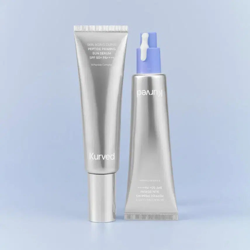 [BUNJANG] Curved Peptide Priming Sun Serum 2 pcs + Soft Plush Lip Oil 1 pc Bundle Set / [미개봉] 커브드 선세럼 2개+립오일 1개