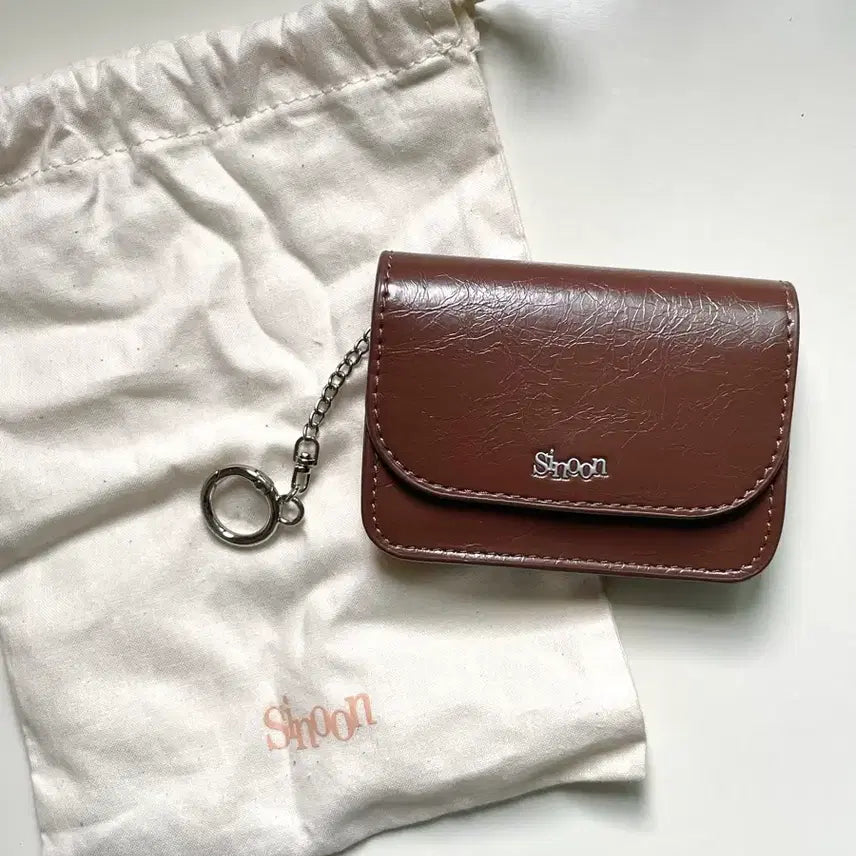 [BUNJANG] SINOON Logo Card Wallet - Brown / 시눈 로고 카드 지갑_브라운