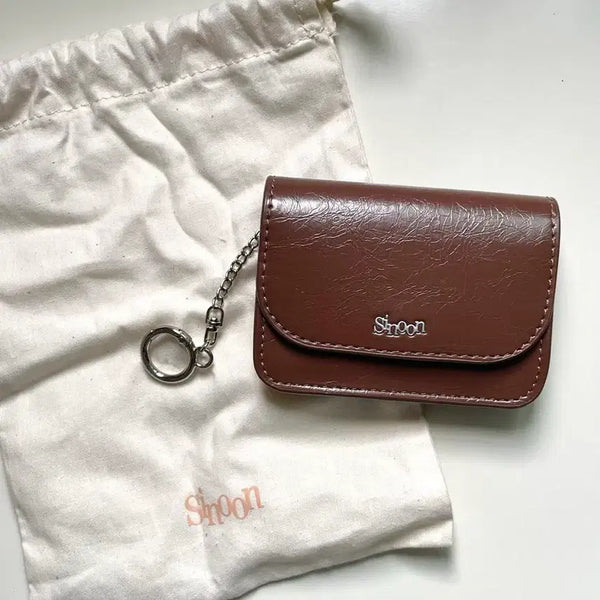 [BUNJANG] SINOON Logo Card Wallet - Brown / 시눈 로고 카드 지갑_브라운