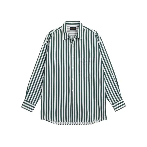 [BUNJANG] Men's Striped Simple Shirt / 남성F / NRML스트리트 단가라 심플 셔츠GN 0-111