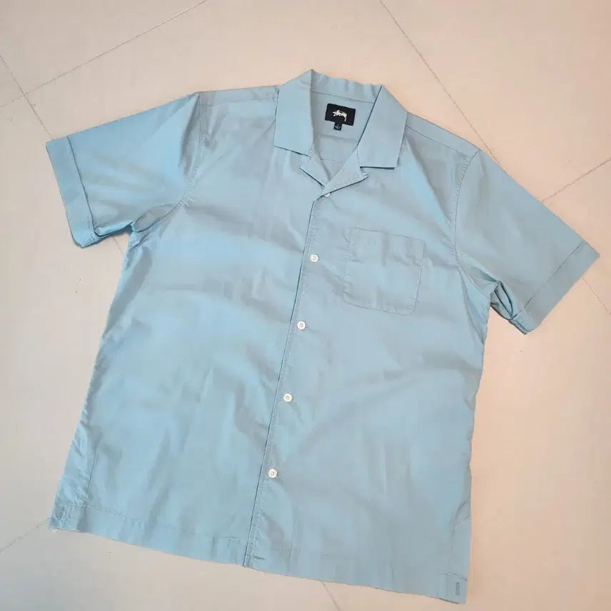 [BUNJANG] Stussy Embroidered Pocket Open Collar Shirt L / 스투시 포켓자수 오픈카라 셔츠  L