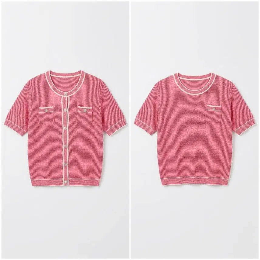 [BUNJANG] Anna Sui Women's Short Sleeve Knit & Cardigan Set / 여성77/ 안나수이 반팔 니트&가디건 세트 3-112