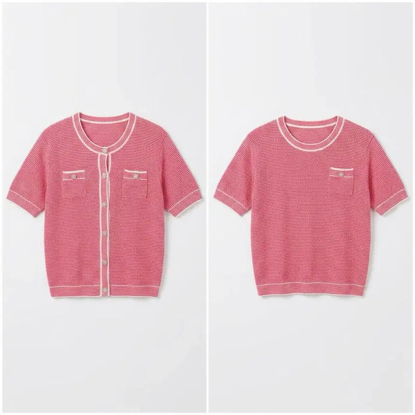 [BUNJANG] Anna Sui Women's Short Sleeve Knit & Cardigan Set / 여성77/ 안나수이 반팔 니트&가디건 세트 3-112