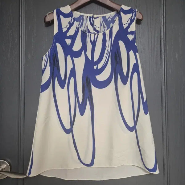 [BUNJANG] SooS Sleeveless Blouse Set (White/Red Pattern) / SooS 화이트/레드 패턴 민소매 블라우스 2벌