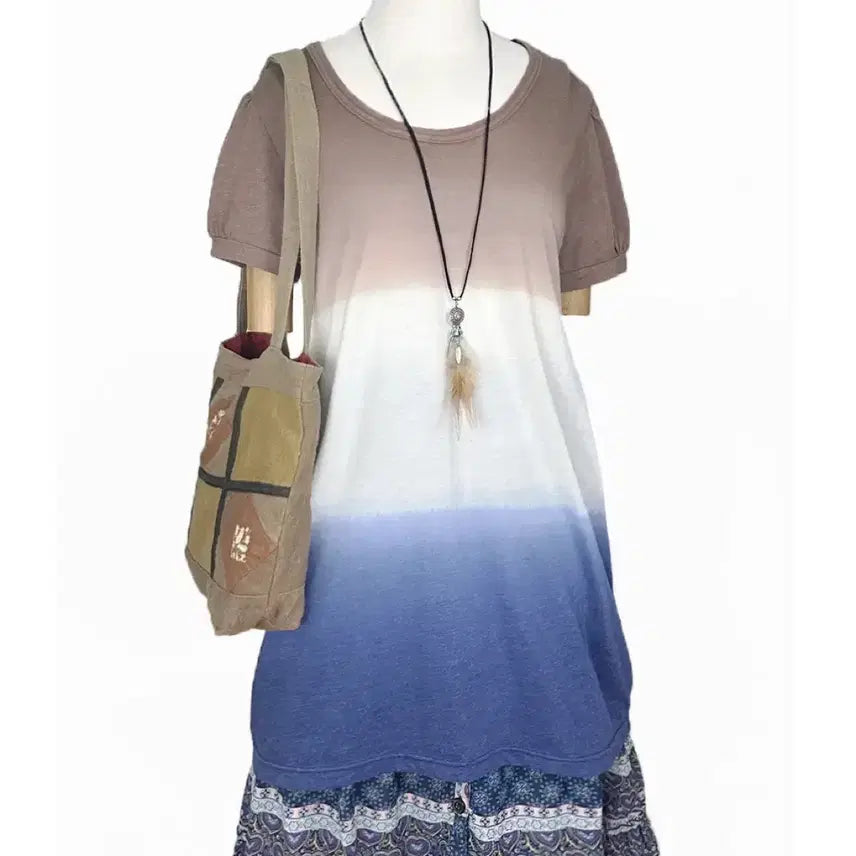 [BUNJANG] Vintage Tie-Dye Balloon Sleeve Long T-Shirt Dress / 일본빈티지 타이다이물나염 벌룬소매 롱티셔츠원피스모리걸하구미룩갸루y2k히피