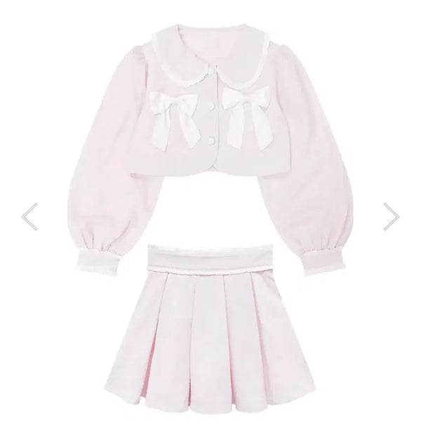 [BUNJANG] Honey Cinnamon Ribbon Frill Set Up Pink / 허니시나몬 리본 프릴 색상 셋업 핑크 양산형 지뢰계