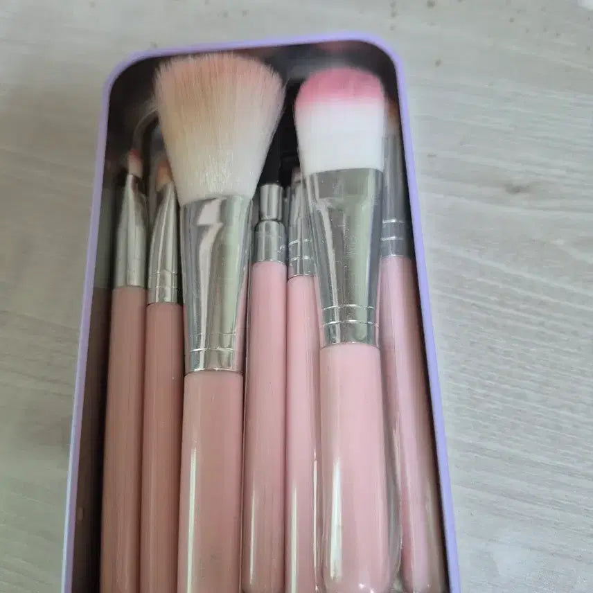 [BUNJANG] Pink Makeup Brush Set with Case / 핑크 메이크업 브러쉬 세트