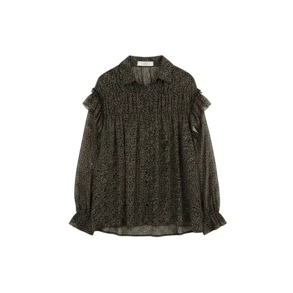 [BUNJANG] VINYL Floral Chiffon Blouse / 여성F/ VINYL 바이닐 잔꽃 쉬폰 블라우스 BK 37-147