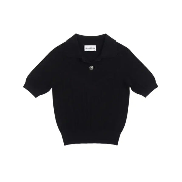 [BUNJANG] Karl Lagerfeld Black Collar Neck Blouse / 여성66 / 칼라거펠드 카라넥 블랙 블라우스BK 0-121