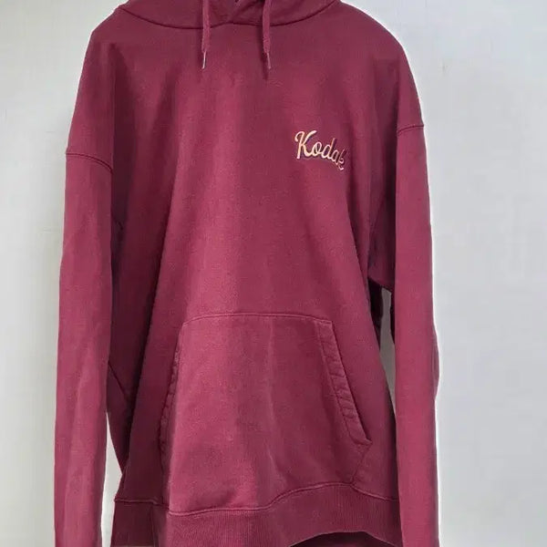 [BUNJANG] Kodak Burgundy Embroidered Logo Hoodie / 코닥 버건디 후드티