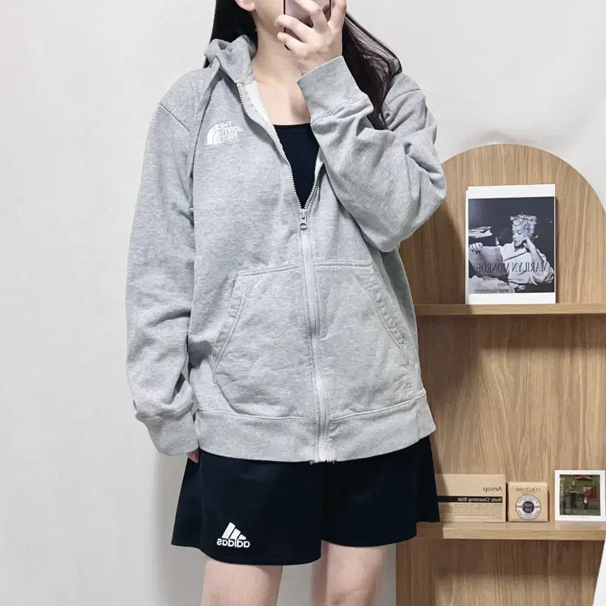 [BUNJANG] The North Face Grey Fleece Hoodie (L) / 노스페이스 그레이 기모 후집 [ L ]