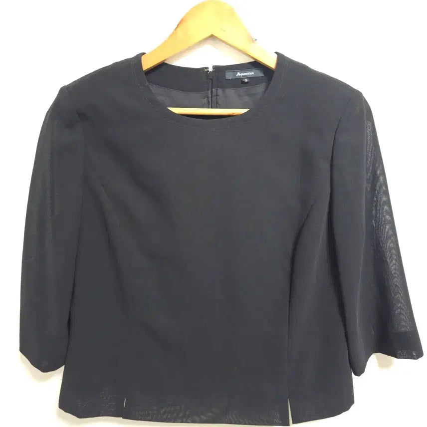 [BUNJANG] Aquascutum x Kindwear Black Collarless Crop Blouse Jacket / [정품/13호] 아쿠아스큐텀 카인드웨어 블랙 논카라 크롭 블라우스 자켓