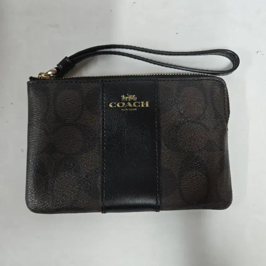 [BUNJANG] Coach Signature Canvas Corner Wristlet Wallet / 코치 시그니처 캔버스 코너 리스틀릿  손목지갑