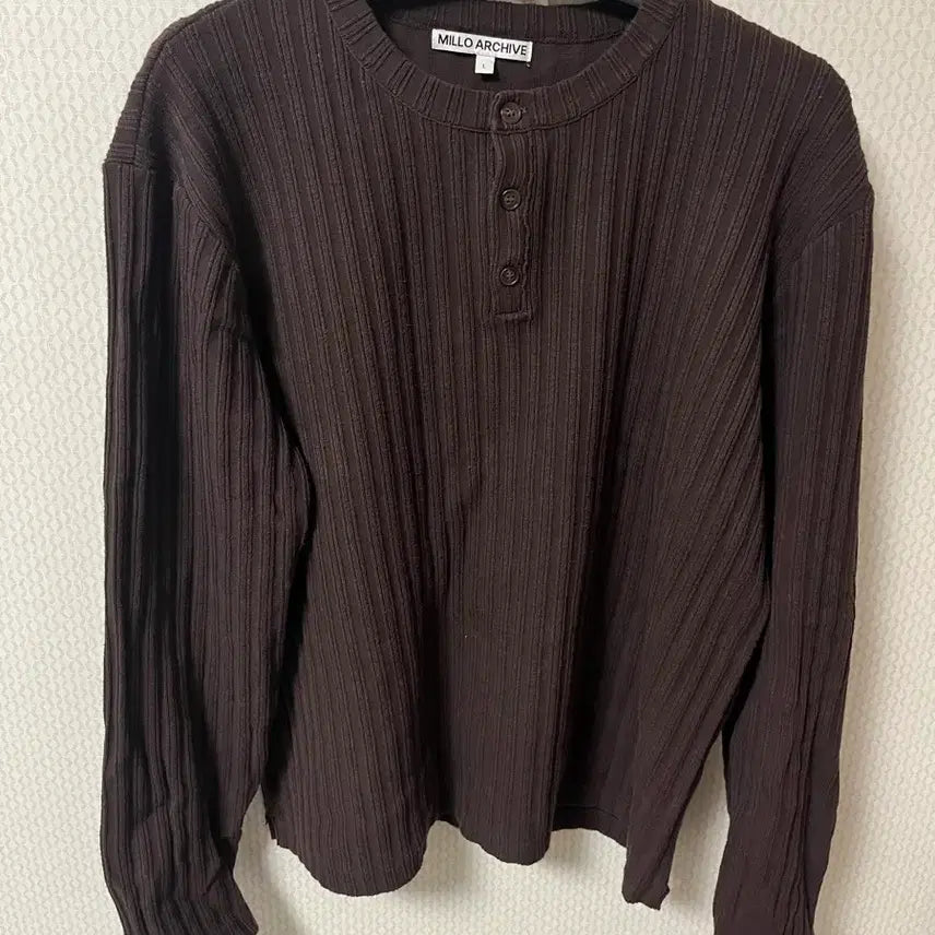 [BUNJANG] Milu Archive Henry Neck Knit Brown / @ 밀로아카이브 헨리넥니트 @