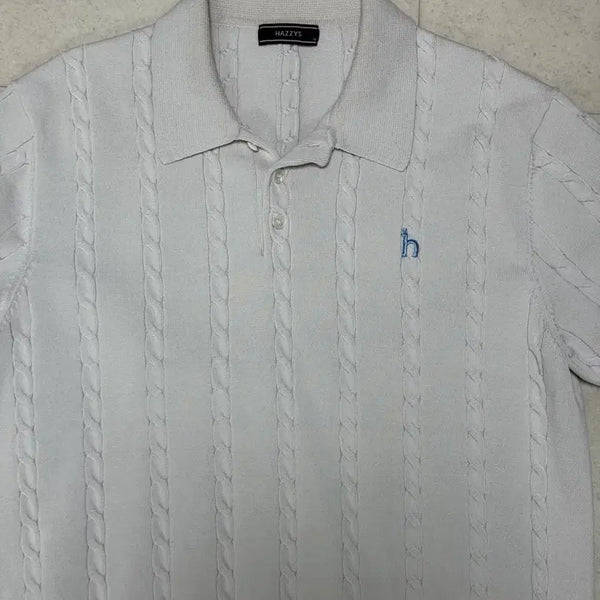[BUNJANG] Hazzys Short-Sleeve Knit White 110 / 헤지스 반팔니트 화이트 110