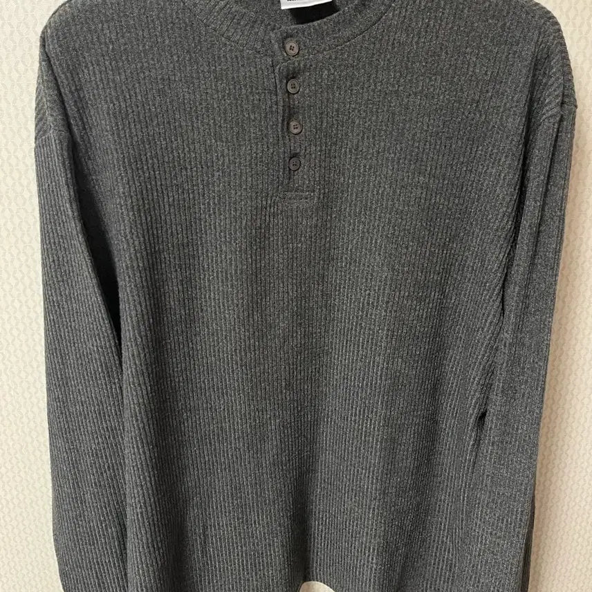 [BUNJANG] No Manual Gray Long Sleeve Henley Shirt / @ 노메뉴얼 헨리넥 긴팔슬리브 @
