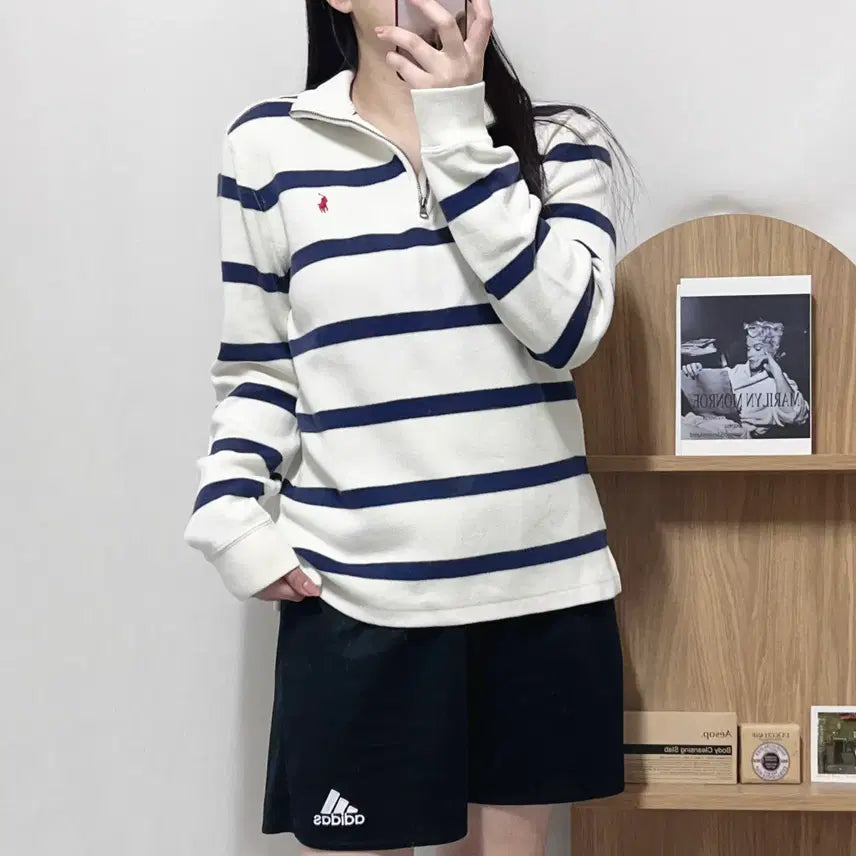 [BUNJANG] Polo Ralph Lauren Striped Knit Half-Zip Sweater (XL) / [정품] 폴로 단가라 / 레드포니 니트 반집업 [ XL ]