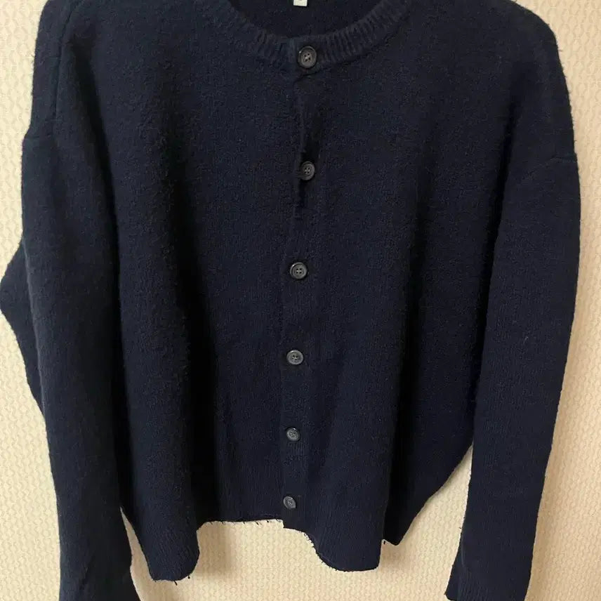 [BUNJANG] Milua Archive Wool Crop Cardigan Navy / @ 밀로아카이브 울 크롭 가디건 네이비 @