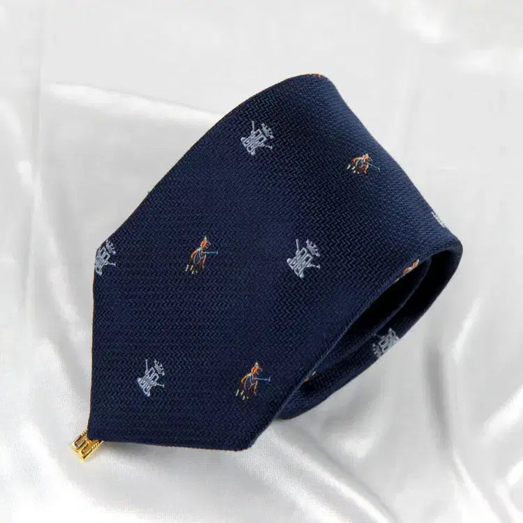 [BUNJANG] Daks Men's Luxury Silk Necktie with Horse Embroidery (8.2cm, A+ Grade) / 닥스 8.2cm A+등급 기마 말 자수 남자 명품넥타이