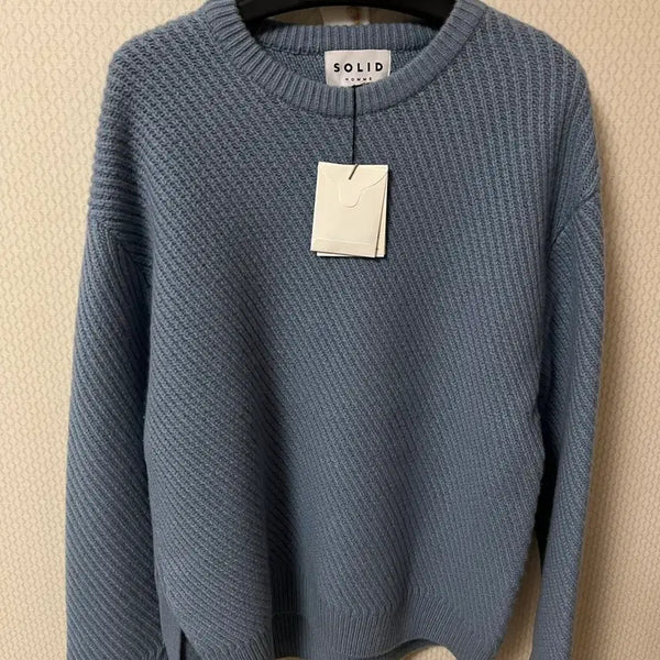 [BUNJANG] Solid Homme Asymmetrical Knit Blue-Gray / @ 솔리드옴므 비대칭 니트 @