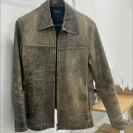[BUNJANG] Vintage Washed Leather Jacket / 빈티지 워싱 레더 자켓
