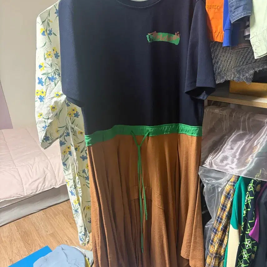 [BUNJANG] Tiren Colorblock Dress with Waist String / 티렌 원피스
