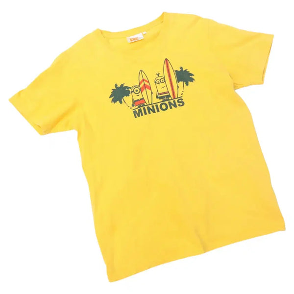 [BUNJANG] Minions Vintage Surfing Graphic Yellow Short Sleeve T-Shirt (LL) / 미니언즈 빈티지 서핑 그래픽 옐로우 반팔티셔츠 (LL)