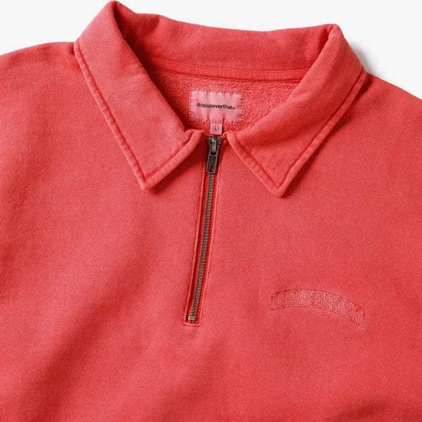 [BUNJANG] Thisisneverthat Polo Half Zip-Up Sweatshirt Red / (새상품)디스이즈네버댓 폴로 하프 집업 맨투맨 레드