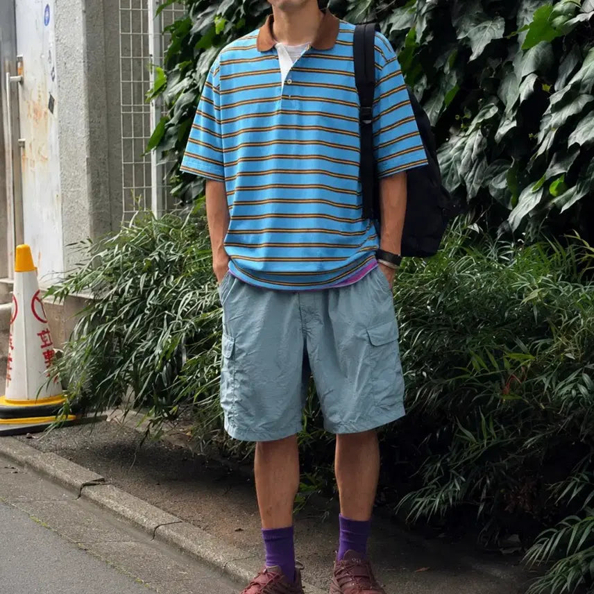 [BUNJANG] UNIVERSAL PRODUCTS x Gimme5 Stripe Collar T-Shirt / UNIVERSAL PRODUCTS x Gimme5 pk 카라티