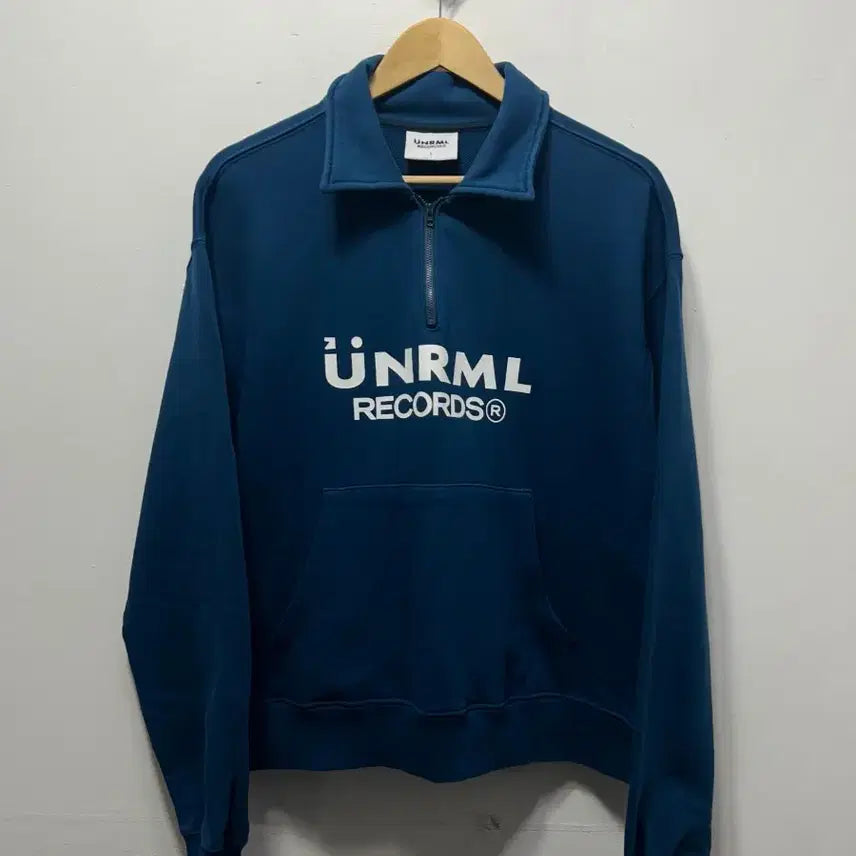 [BUNJANG] UNRML Records Half Zip-up Sweatshirt Navy L / UNRML 레코즈 하프집업 맨투맨 네이비 L