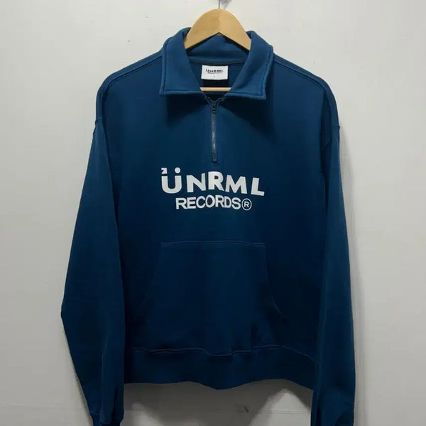 [BUNJANG] UNRML Records Half Zip-up Sweatshirt Navy L / UNRML 레코즈 하프집업 맨투맨 네이비 L