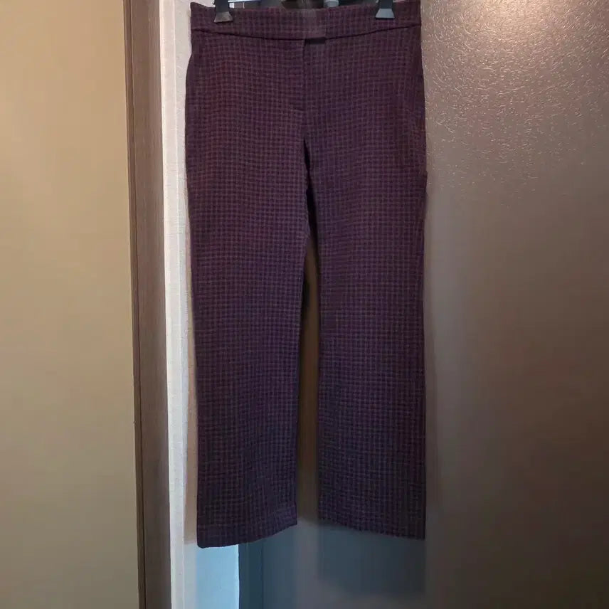 [BUNJANG] Mine Classic Check Mid-Season Straight Trousers Size 64 / 한섬 MINE 마인 클래식 체크 간절기 단정한 일자 팬츠 64사이즈