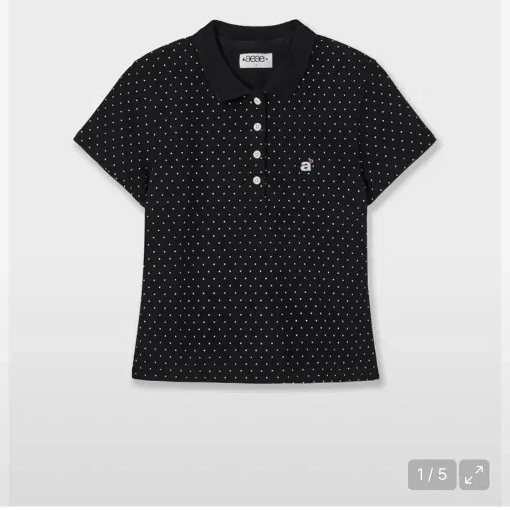 [BUNJANG] AEAE Dot PK T-Shirt Black / 에이이에이이 도트 PK T-SHIRTS BLACk