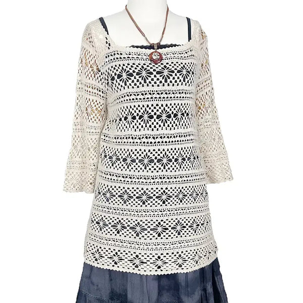 [BUNJANG] Kumikyoku Crochet A-Line Dress / 일본빈티지 쿠미쿄쿠 뜨개크로셰크로쉐A라인원피스 모리걸하구미룩갸루y2k히피