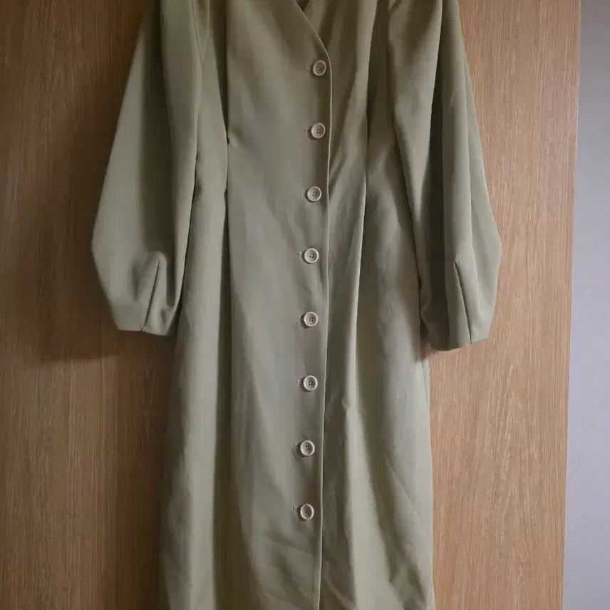 [BUNJANG] MOHAN Light Khaki V-Neck Long Dress / S 모한 라이트카키 브이넥 롱원피스