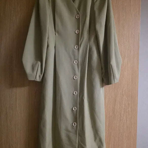 [BUNJANG] MOHAN Light Khaki V-Neck Long Dress / S 모한 라이트카키 브이넥 롱원피스