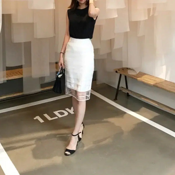 [BUNJANG] Blanc Chou Organza Skirt S / 블랑쇼 오간자 스커트 s