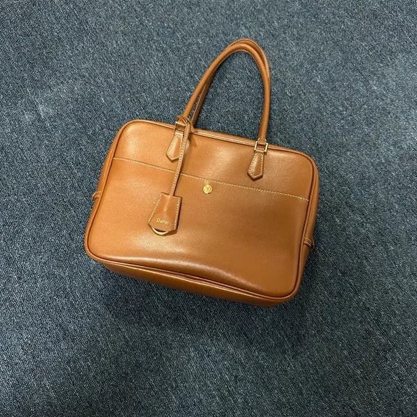 [BUNJANG] Dunst Classic Leather Tote Bag Tan / 던스트 클래식 레더 토트백 탄 색상