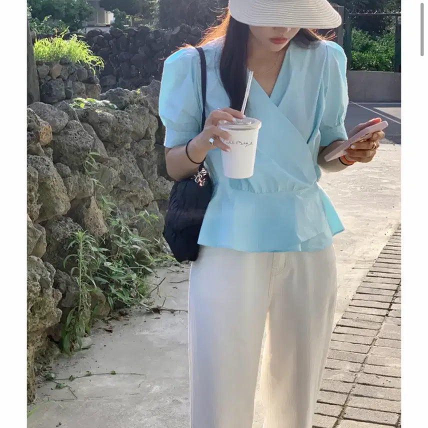 [BUNJANG] Short Sleeve Blouse / 반팔 블라우스