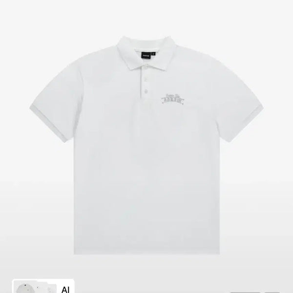 [BUNJANG] Akam Crack Printed PK T-Shirt White / 아캄 크랙 프린티드 pk 티셔츠 화이트 1