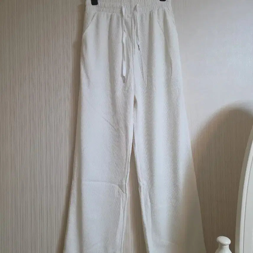 [BUNJANG] Paragona Ivory Ribbed Wide Pants (New) / 파라고나 아이보리 골지 와이드 팬츠(새상품)