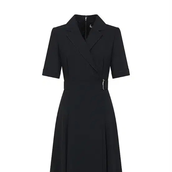 [BUNJANG] The IZ Belt Detail Tailored Flare Dress / 더아이잗 벨트 장식 테일러드 플레어 원피스