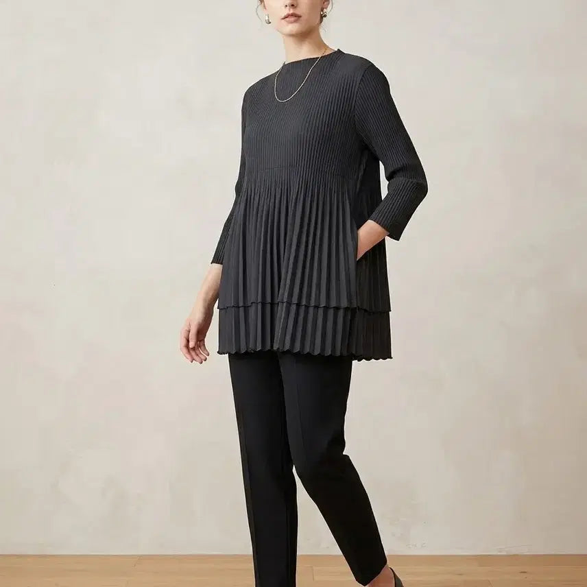 [BUNJANG] Pleats Me Black Pleated Blouse (Free Size) / 플리츠미 블랙 플리츠 블라우스 프리
