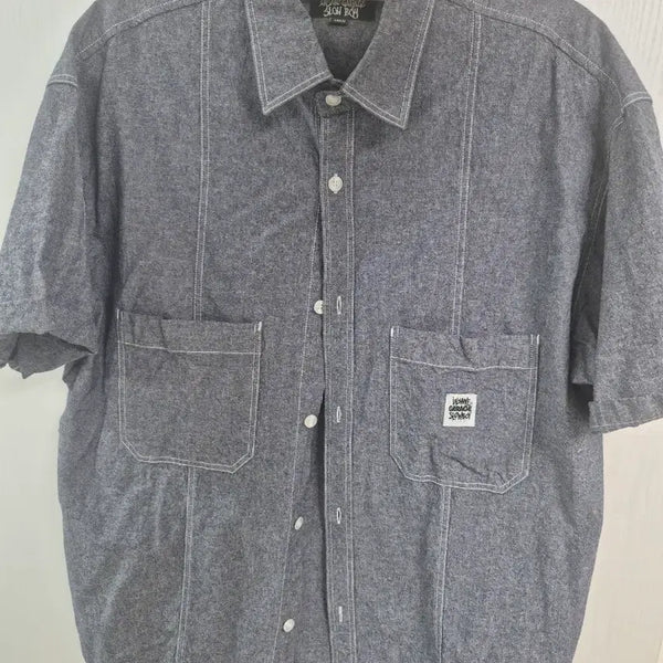 [BUNJANG] Insane Garage Chambray Short Sleeve Shirt L / 인세인개러지 샴브레이 반팔셔츠 L 사이즈 105