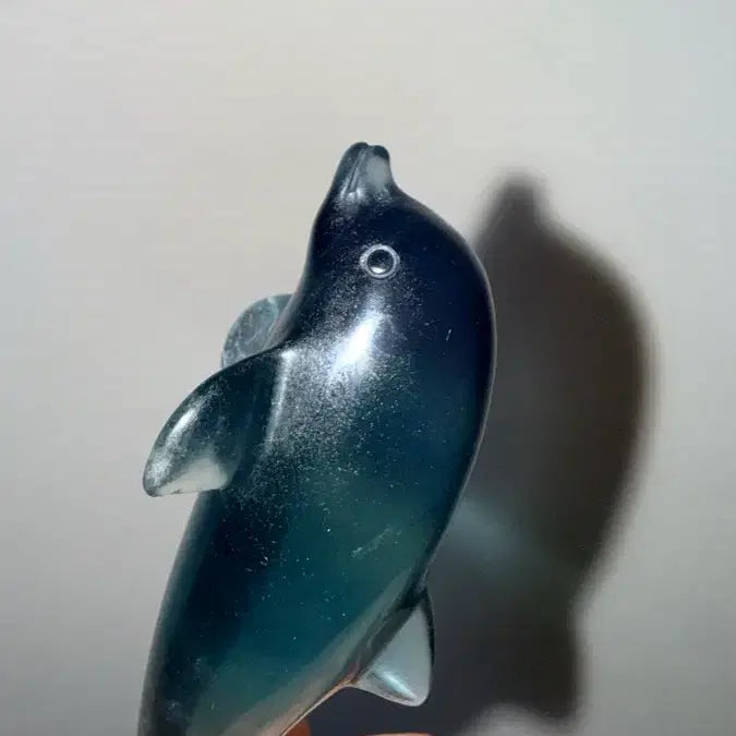 [BUNJANG] Natural Deep Blue Fluorite Dolphin Carving / 천연 원석 딥블루 플루오라이트 돌고래