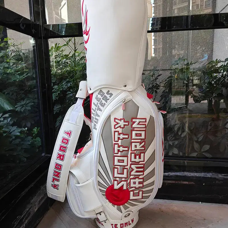 [BUNJANG] Character Waterproof Pro Caddy Bag (White) / 골프백 용 캐릭터 방수 프로 캐디백(화이트)
