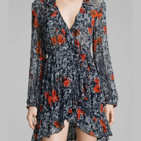 [BUNJANG] IRO Flower Ruffle Mini Dress / (무료배송) IRO이로 플라워 러플 미니 원피스