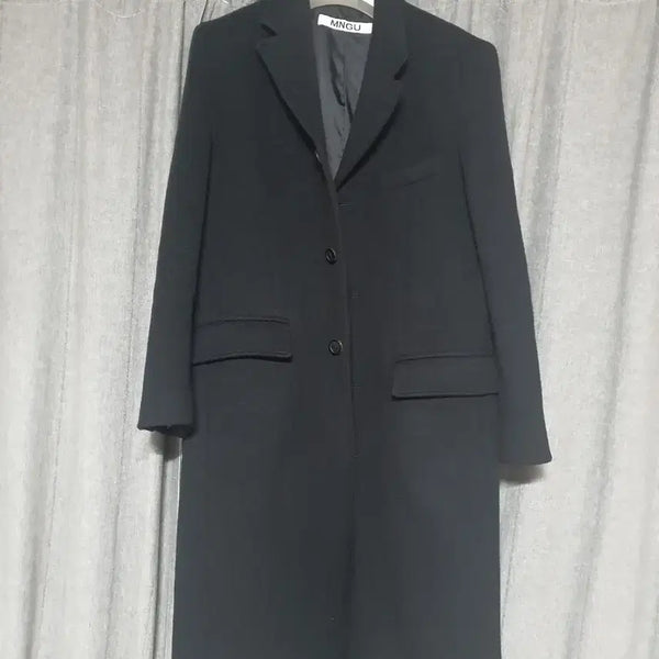 [BUNJANG] MNGU Classic Single Long Coat Black / MNGU 블랙싱글코트