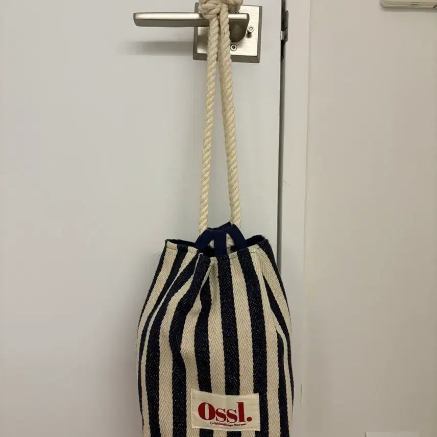 [BUNJANG] OSSL Striped Tote Bag with Rope Handle / OSSL 스트라이프 토트백 로프 핸들