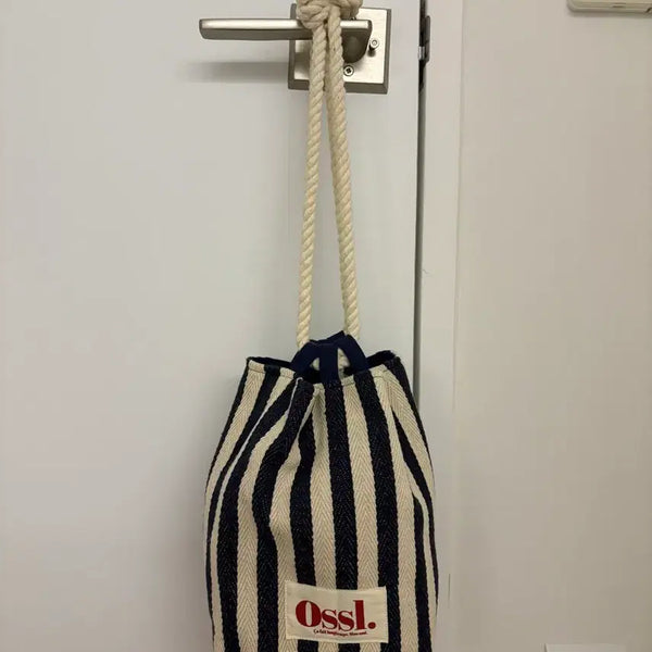[BUNJANG] OSSL Striped Tote Bag with Rope Handle / OSSL 스트라이프 토트백 로프 핸들